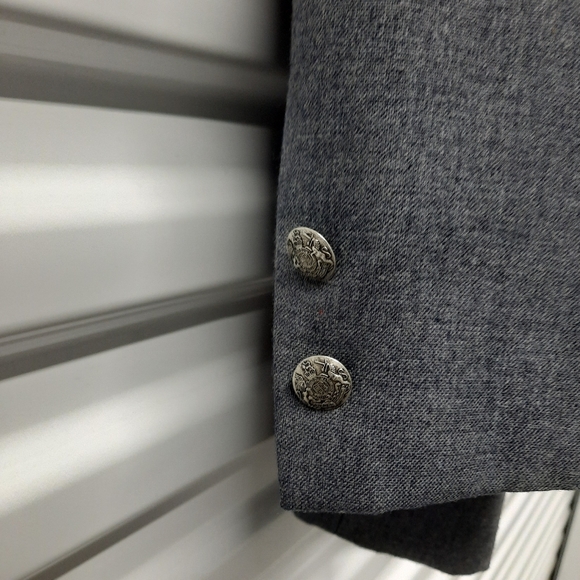 Vintage Wall Street Mens Sport Coat Suit Blazer Size 46R Gray - Picture 4 of 10